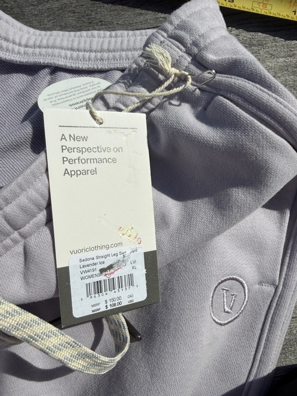 VUORI Sedona Straight Leg Sweatpant Lavender Ice XL NWT Women's Cozy Lounge Pant - Picture 5 of 5